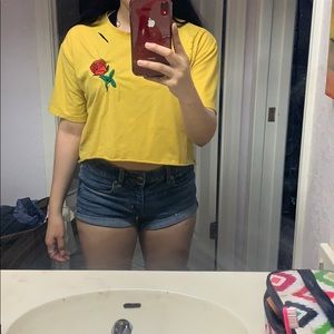 yellow rose crop top